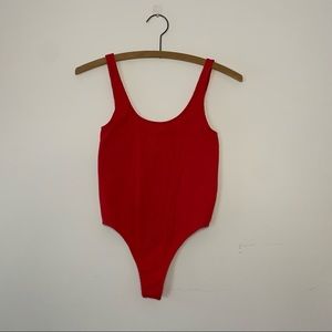 Red Me to We Ribbed Body Suit Tank Top